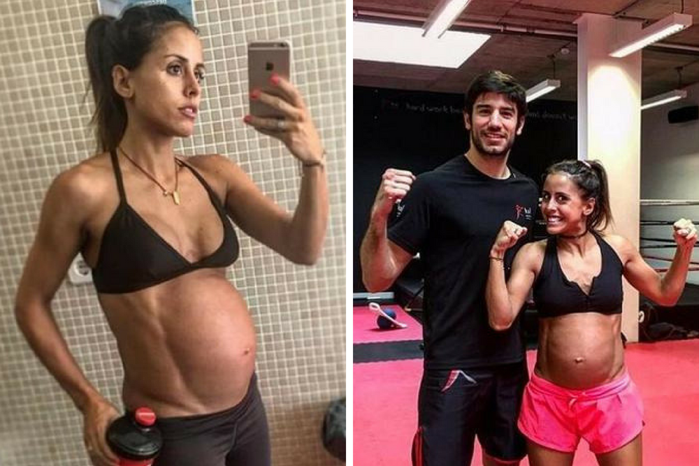 Carolina Patrocinio, brzuch w ciąży, płaski brzuch, brzuch w 9 miesiącu
