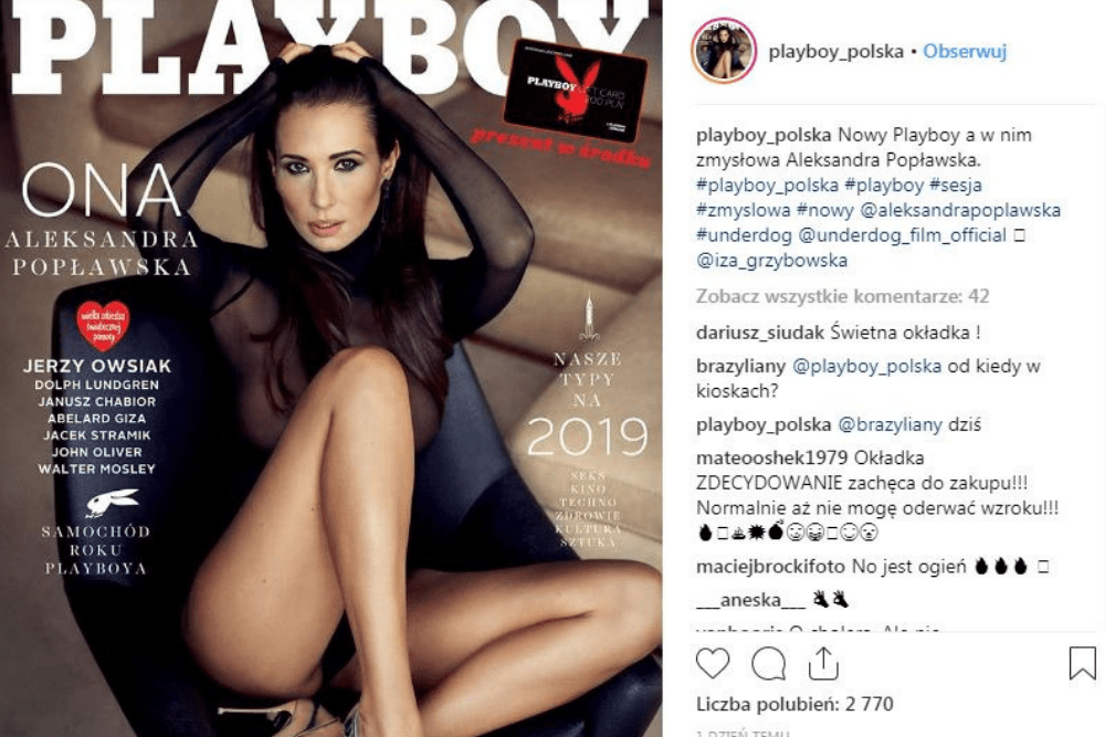 Aleksandra Popławska, Playboy, okładka
