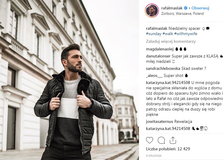 Rafał Maślak, znany celebryta zostanie tatą, Instagram