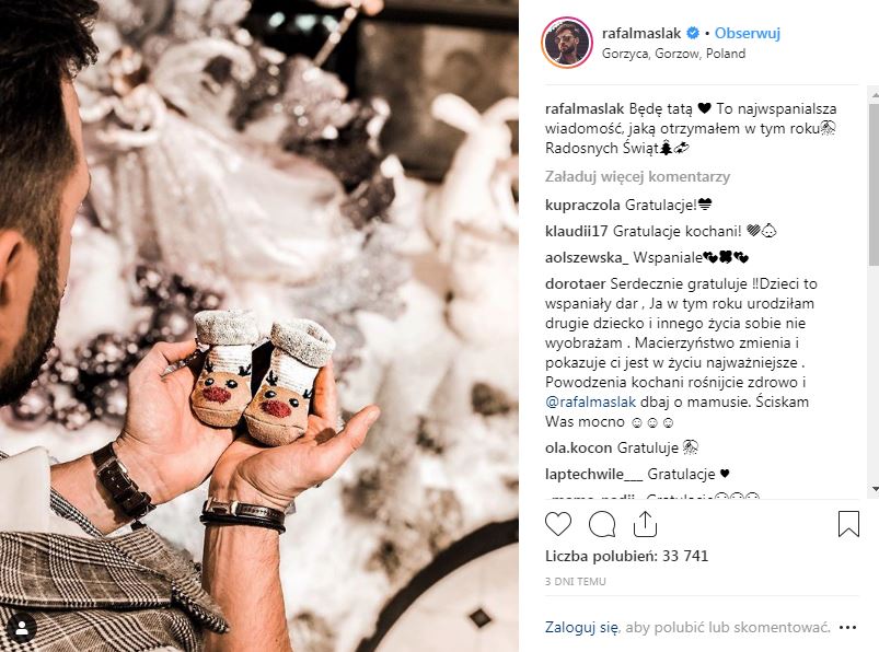 Rafał Maślak, znany celebryta zostanie tatą, Instagram